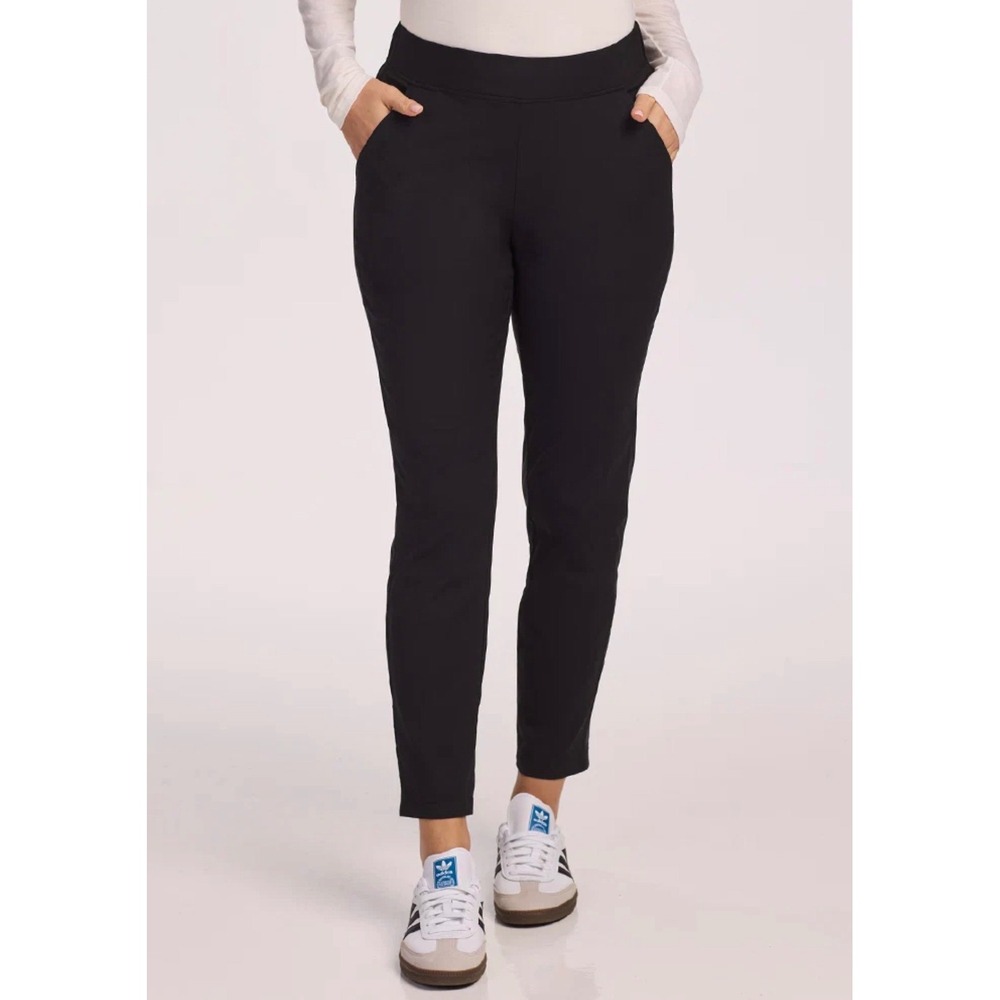 Woolx Nicole Ankle Pants Womens Medium Black Merino Wool Blend Tapered Trousers